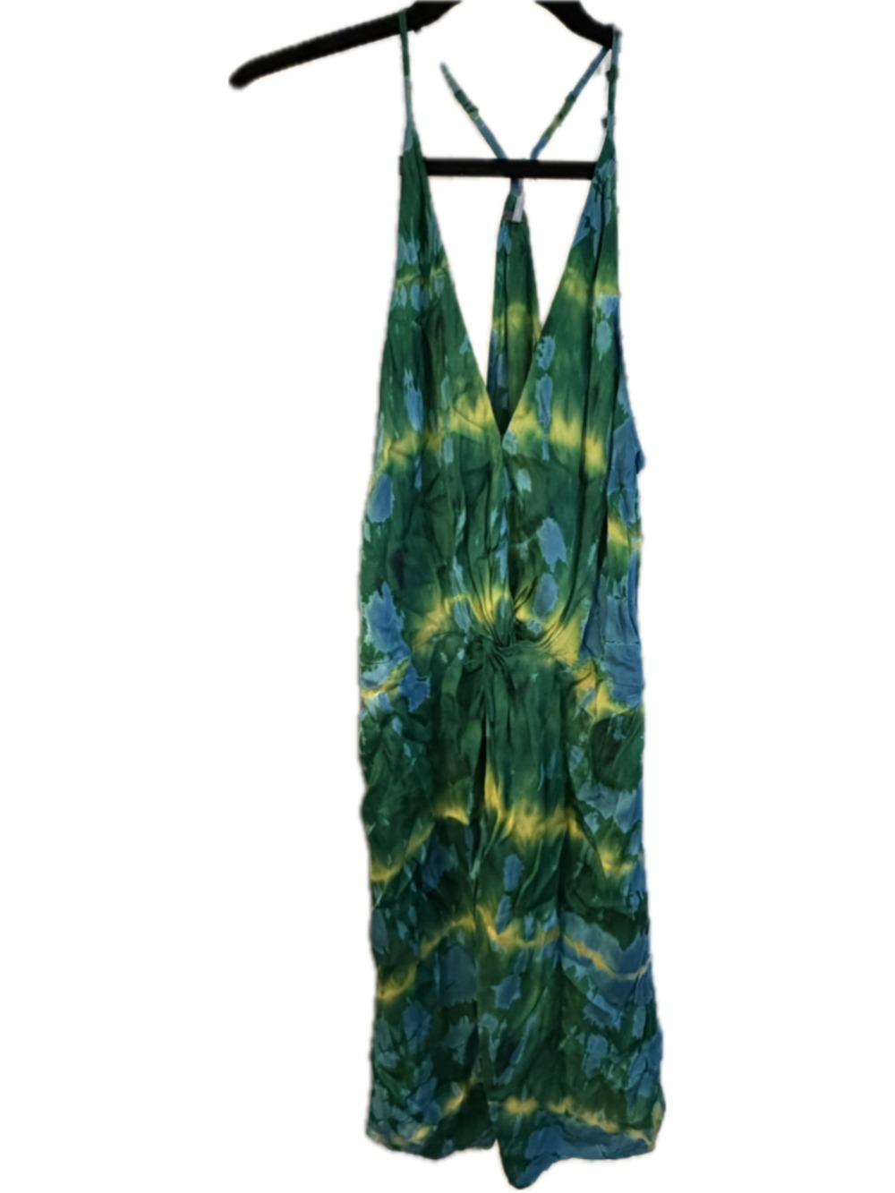 NWT Women's Young Fabulous & Broke Backless Dress Size S Green Blue Tie Dye